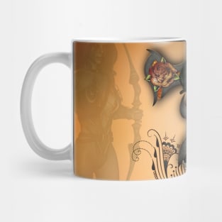 Fantasy cross with skull and roses Mug